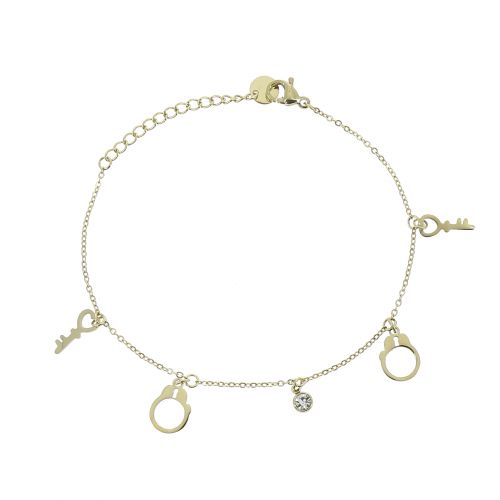 Bracelet femme en acier inoxydable, menotte, clef, CRISTIE