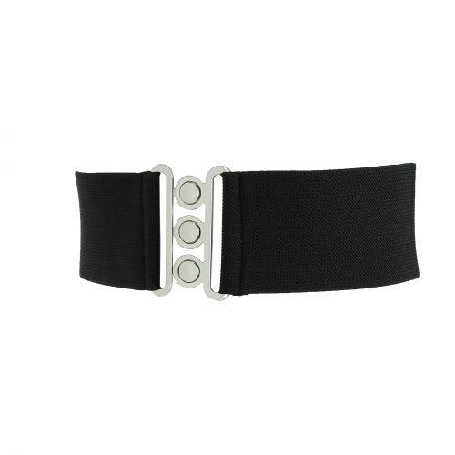 Ceinture femme élastique large à boucle 3 boutons, GLORIA Fabriqué en France