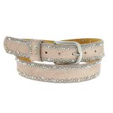 Rhinestone and studded leather woman belt, CAPUCINE