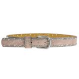 Rhinestone and studded leather woman belt, CAPUCINE