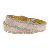 Rhinestone and studded leather woman belt, CAPUCINE