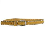 Rhinestone and studded leather woman belt, CAPUCINE