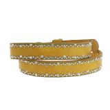 Rhinestone and studded leather woman belt, CAPUCINE