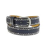 Rhinestone and studded leather woman belt, CAPUCINE