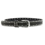 Rhinestone and studded leather woman belt, CAPUCINE