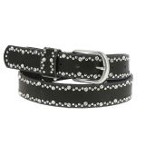 Rhinestone and studded leather woman belt, CAPUCINE