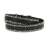 Rhinestone and studded leather woman belt, CAPUCINE