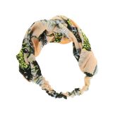 Damen Stirnband, Headband elastische Blume gedruckt KATI