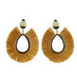 Woman Hanging tassel earring, AMBER