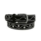 Velvet leather belt lined with leather, PATRICIA