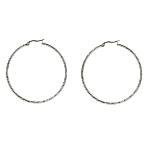 Boucles d'oreilles créole 45mm, Acier inoxydable SOSO