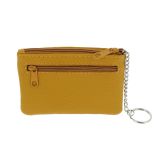 Porte monnaies à zip en cuir pour homme et femme, KELIANNE