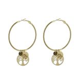 Boucles d'oreilles femme Créole, "Arbre de vie" en Acier inoxydable, KATHERINE