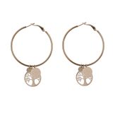 Boucles d'oreilles femme Créole, "Arbre de vie" en Acier inoxydable, KATHERINE