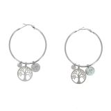 Boucles d'oreilles femme Créole, "Arbre de vie" en Acier inoxydable, KATHERINE