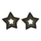 Boucles d'oreilles Q-26405, ethnique, étoile, perles Noir - 1637-5373