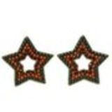 Boucles d'oreilles Q-26405, ethnique, étoile, perles Orange - 1637-5374