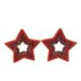 Boucles d'oreilles Q-26405, ethnique, étoile, perles Rouge - 1637-5375
