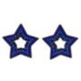 Boucles d'oreilles Q-26405, ethnique, étoile, perles Bleu - 1637-5377