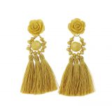 Boucles d'oreilles femme pendantes à franges Fleur ROSE