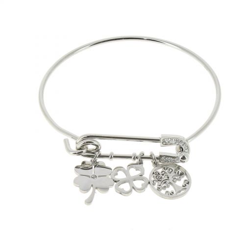 Bracelet femme charms acier inoxydable adjustable, JOANNA