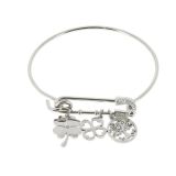 Bracciale in acciaio inossidabile da donna con strass in zirconio, JOANNA