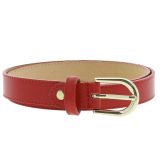 Women genuine Italian leather belt with golden Buckle, LUNA