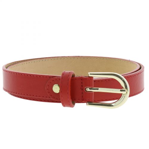 Women genuine Italian leather belt with golden Buckle, HACENA