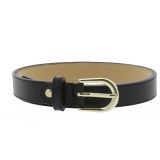 Women genuine Italian leather belt with golden Buckle, LUNA