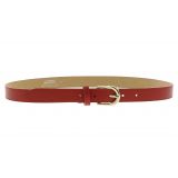 Women genuine Italian leather belt with golden Buckle, LUNA