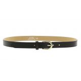 Women genuine Italian leather belt with golden Buckle, LUNA