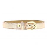 Women genuine Italian leather belt with golden Buckle, LUNA