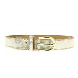 Women genuine Italian leather belt with golden Buckle, LUNA