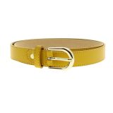 Women genuine Italian leather belt with golden Buckle, HACENA