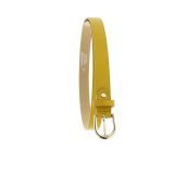 Women genuine Italian leather belt with golden Buckle, HACENA