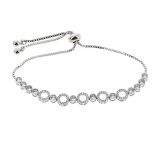 Bracelet femme strass acier inoxydable adjustable ELENA