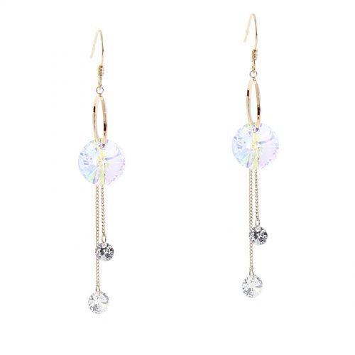 Boucles d'oreilles femme Cristal de Zirconium Swarovski doré à l'OR, FLORETTE