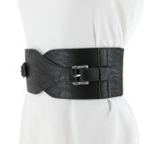 Double Buckle Wide Waist Elasticated Woman Belt, SACHA