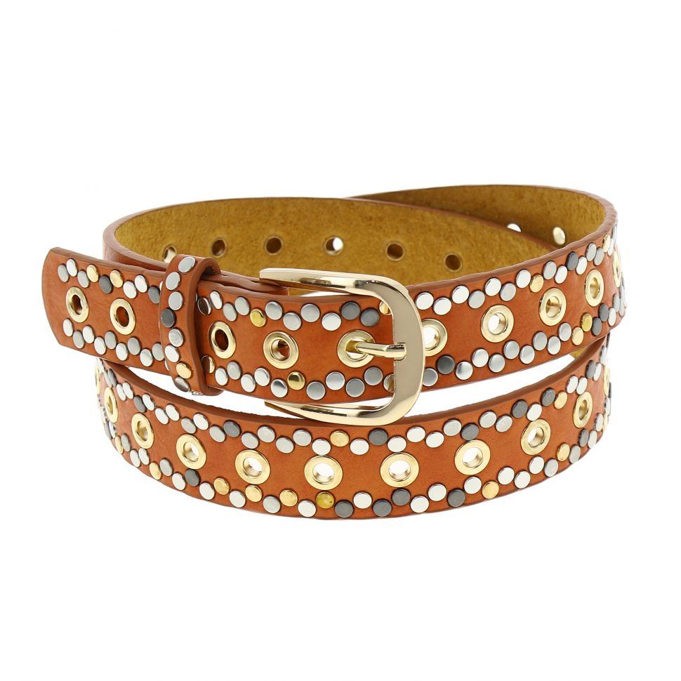 Ceinture femme trou cloutée VALENTIN