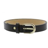 Women genuine Italian leather belt with golden Buckle, HACENA