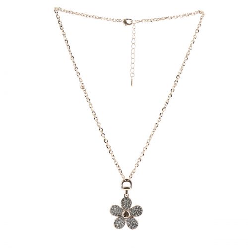 Collier fleurs strass, 7698 Or