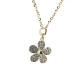 Collana Fiore strass, 7698 d'oro