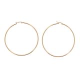 Boucles d'oreilles femme créole rhodiés 75 mm, Acier inoxydable PRIMEROSE