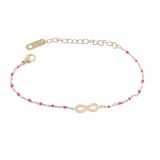 Bracelet femme acier inoxydable adjustable infini et perle HABIBE