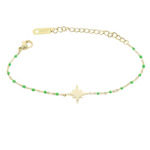 Bracelet femme acier inoxydable adjustable Anis étoile perle HACI