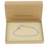 Bracelet femme acier inoxydable adjustable infini et perle HABIBE