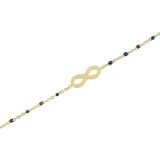 Bracelet femme acier inoxydable adjustable infini et perle HABIBE
