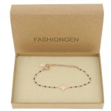 Bracelet femme acier inoxydable adjustable perle HACI