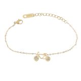 Bracelet femme acier inoxydable adjustable strass perle ASHLEY 