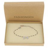 Bracelet femme acier inoxydable adjustable strass perle ASHLEY 